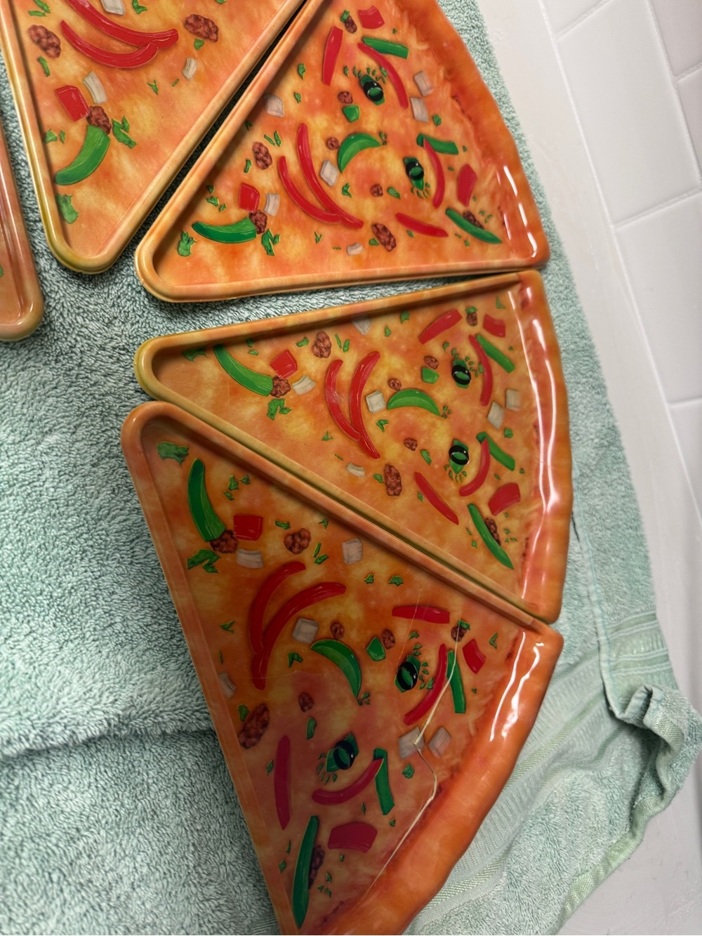Pizza Slice Melamine Serving Trays - Set of 4